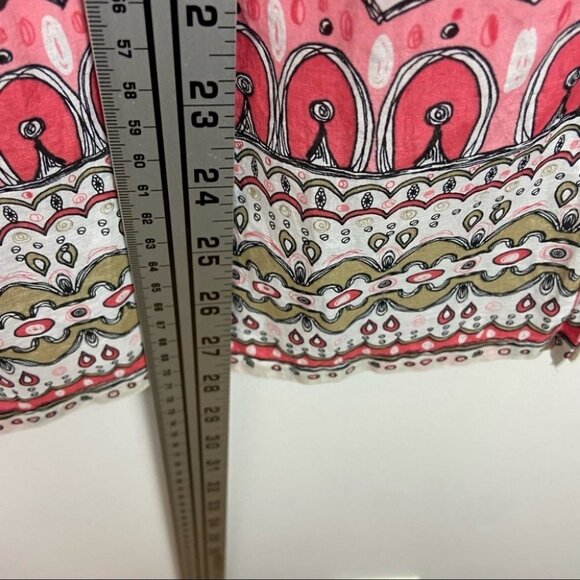 Tommy Bahama Silk Blend‎ Bohemian Hippie Peasant Blouse Size XS Pink Print Boho - Picture 14 of 16
